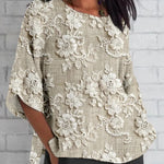 Elvira | Blus Med Blomsterbroderi