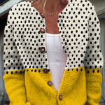 Dagmar | Colorblock Väst med Träknappar