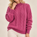 Rosa | Kabelstickad Tröja