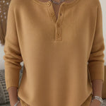 Helena™ | Sweter z Dekoltem Henley