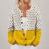 Dagmar | Colorblock Väst med Träknappar