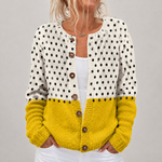 Dagmar | Colorblock Väst med Träknappar