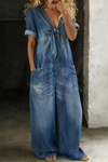 Maya | Jumpsuit i jeans med V-ringning