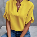 MAGDA - MJUK ELEGANT BLUS MED HJÄRTFORMAD URRINGNING