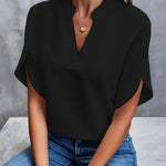 MAGDA - MJUK ELEGANT BLUS MED HJÄRTFORMAD URRINGNING