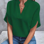 MAGDA - MJUK ELEGANT BLUS MED HJÄRTFORMAD URRINGNING