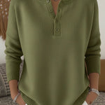 Helena™ | Sweter z Dekoltem Henley