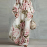 Pion | Blommig Maxiklänning med Off-Shoulder