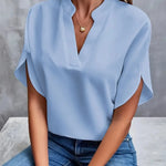 MAGDA - MJUK ELEGANT BLUS MED HJÄRTFORMAD URRINGNING