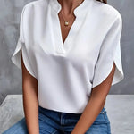 MAGDA - MJUK ELEGANT BLUS MED HJÄRTFORMAD URRINGNING