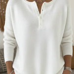 Helena™ | Sweter z Dekoltem Henley