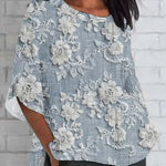 Elvira | Blus Med Blomsterbroderi
