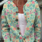 Astrid | Kardigan Med Pastellblommor
