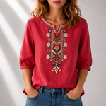 Serafina | Blus med blomsterbroderi