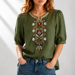 Serafina | Blus med blomsterbroderi