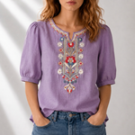 Serafina | Blus med blomsterbroderi