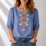 Serafina | Blus med blomsterbroderi