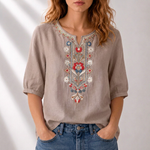 Serafina | Blus med blomsterbroderi