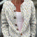 Elin | Kardigan Med Blomsterprint