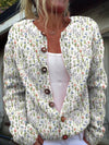 Elin | Kardigan Med Blomsterprint