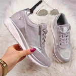 Camilla | Sneakers Med Dragkedja Och Glittrig Ytah